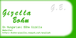 gizella bohm business card